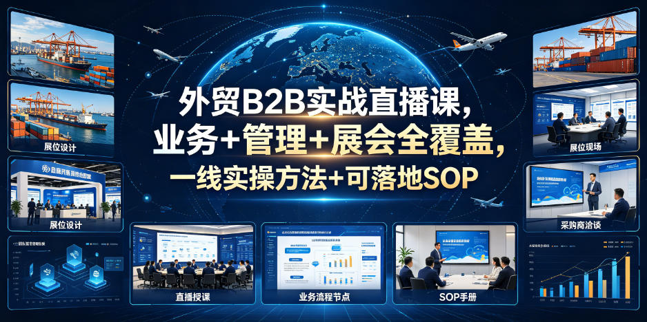 外贸B2B实战直播课，业务+管理+展会全覆盖，一线实操方法+可落地SOP-云途创业网