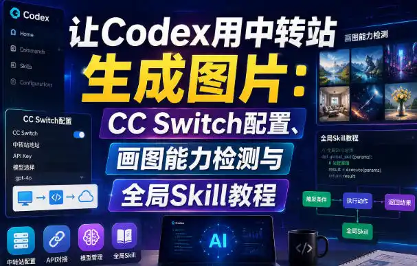 让Codex用中转站生成图片：CC Switch配置、画图能力检测与全局Skill教程-云途创业网