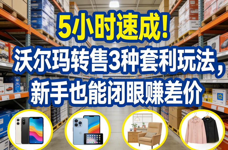 5小时速成!沃尔玛转售3种套利玩法,新手也能闭眼賺差价-云途创业网
