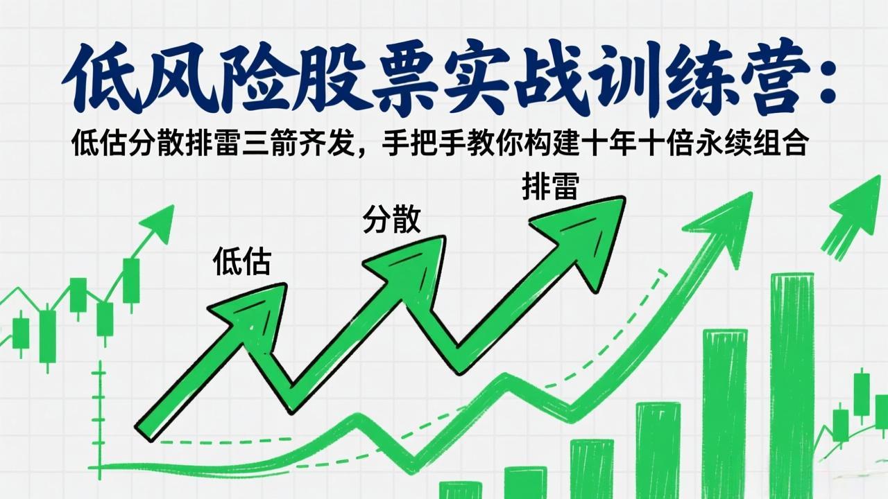 低风险股票实战训练营:低估分散排雷三箭齐发,手把手教你构建十年十倍永续组合-云途创业网