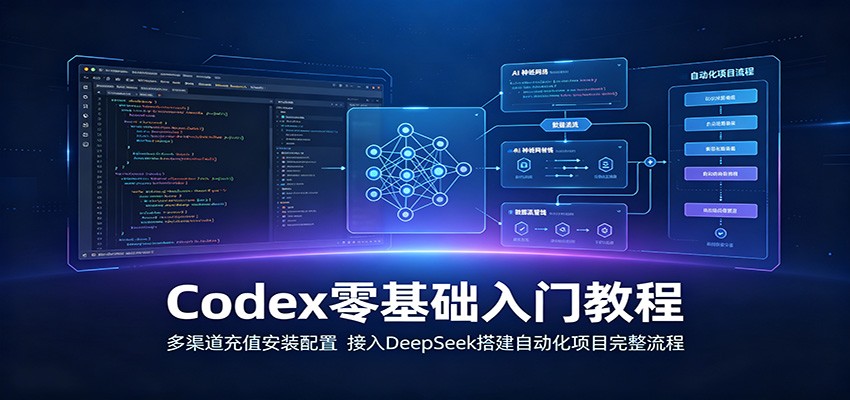 Codex零基础入门教程:多渠道充值安装配置,接入DeepSeek搭建自动化项目完整流程-云途创业网