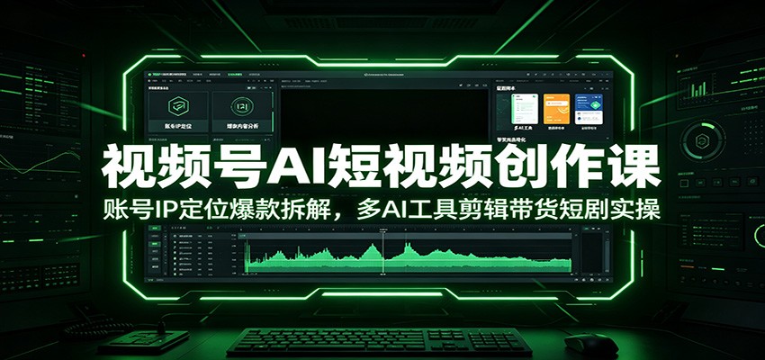 视频号AI短视频创作课:账号IP定位爆款拆解,多AI工具剪辑带货短剧实操-云途创业网