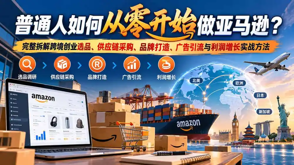 普通人如何从零开始做亚马逊？完整拆解跨境创业选品、供应链采购、品牌打造、广告引流与利润增长实战方法-云途创业网