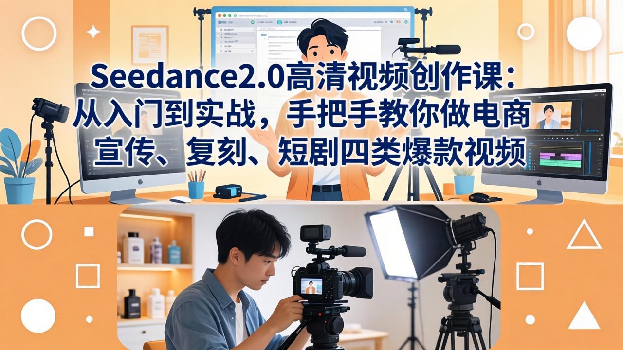 Seedance2.0高清视频创作课:从入门到实战,手把手教你做电商、宣传、复刻、短剧四类爆款视频-云途创业网