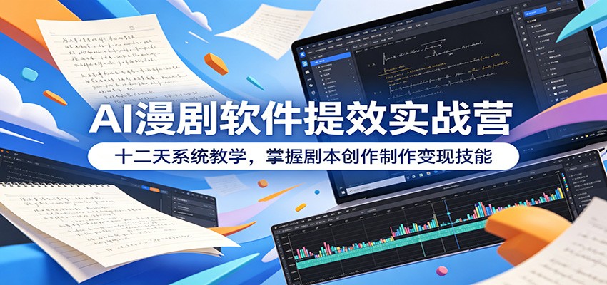AI漫剧软件提效实战营：十二天系统教学，掌握剧本创作制作变现技能-云途创业网