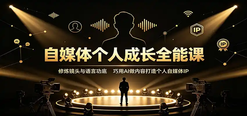 自媒体个人成长全能课：修炼镜头与语言功底，巧用AI做内容打造个人自媒体IP-云途创业网