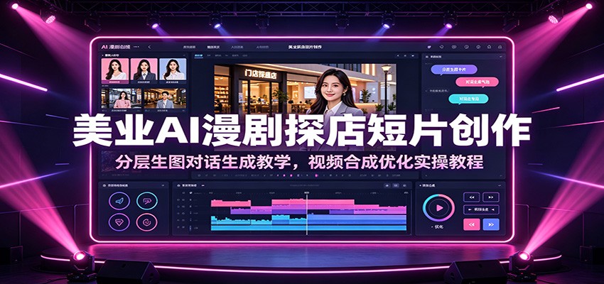 美业AI漫剧探店短片创作：分层生图对话生成教学，视频合成优化实操教程-云途创业网