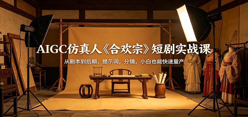 AIGC仿真人《合欢宗》短剧实战课：从剧本到后期，提示词，分镜，小白也能快速量产-云途创业网