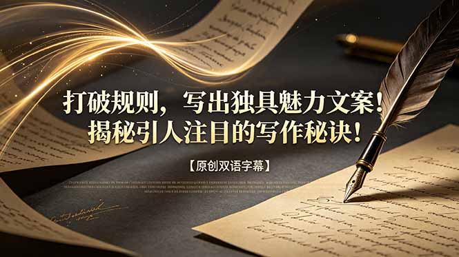 打破规则,写出独具魅力文案!揭秘引人注目的写作秘诀!【原创双语字幕】-云途创业网