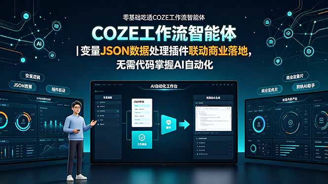 零基础吃透COZE工作流智能体|变量JSON数据处理插件联动商业落地,无需代码掌握AI自动化-云途创业网