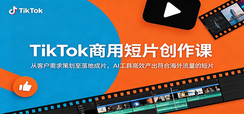TikTok商用短片创作课：从客户需求策划至落地成片，AI工具高效产出符合海外流量的短片-云途创业网