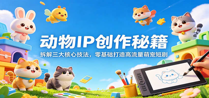 动物IP创作秘籍：拆解三大核心技法，零基础打造高流量萌宠短剧-云途创业网