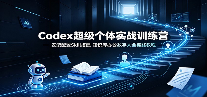 Codex超级个体实战训练营：安装配置Skill搭建，知识库办公数字人全链路教程-云途创业网
