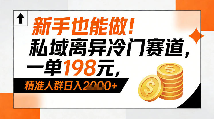 新手也能做!私域离异冷门赛道,一单198,精准人群日入1k+-云途创业网