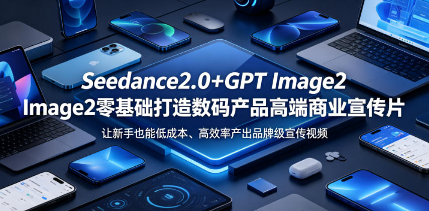 Seedance2.0+GPT Image2零基础打造数码产品高端商业宣传片,让新手也能低成本、高效率产出品牌级宣传视频-云途创业网