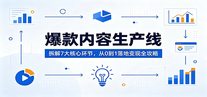 爆款内容生产线:拆解7大核心环节,从0到1落地变现全攻略-云途创业网