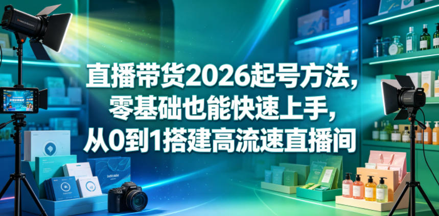 直播带货2026起号方法,零基础也能快速上手,从0到1搭建高流速直播间-云途创业网