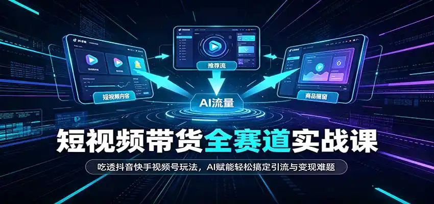 短视频带货全赛道:吃透抖音快手视频号玩法,AI赋能轻松搞定引流与变现难题-云途创业网