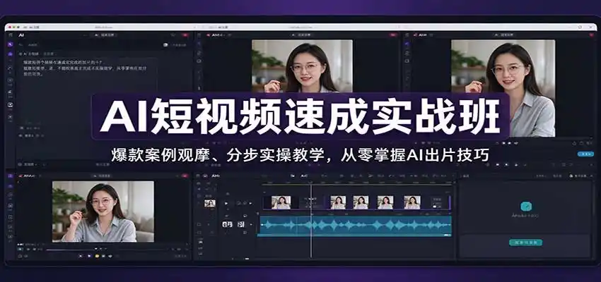 AI短视频速成实战班：爆款案例观摩、分步实操教学，从零掌握AI出片技巧-云途创业网