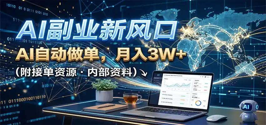AI副业新风口,AI自动做单,月入3W+,附接单资源-云途创业网