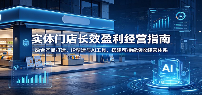 实体门店长效盈利经营指南:融合产品打造、IP塑造与AI工具,搭建可持续增收经营体系-云途创业网