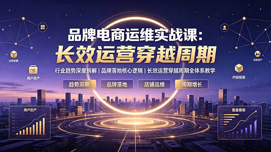 品牌电商运维实战课：行业趋势深度拆解｜品牌落地核心逻辑｜长效运营穿越周期全体系教学-云途创业网