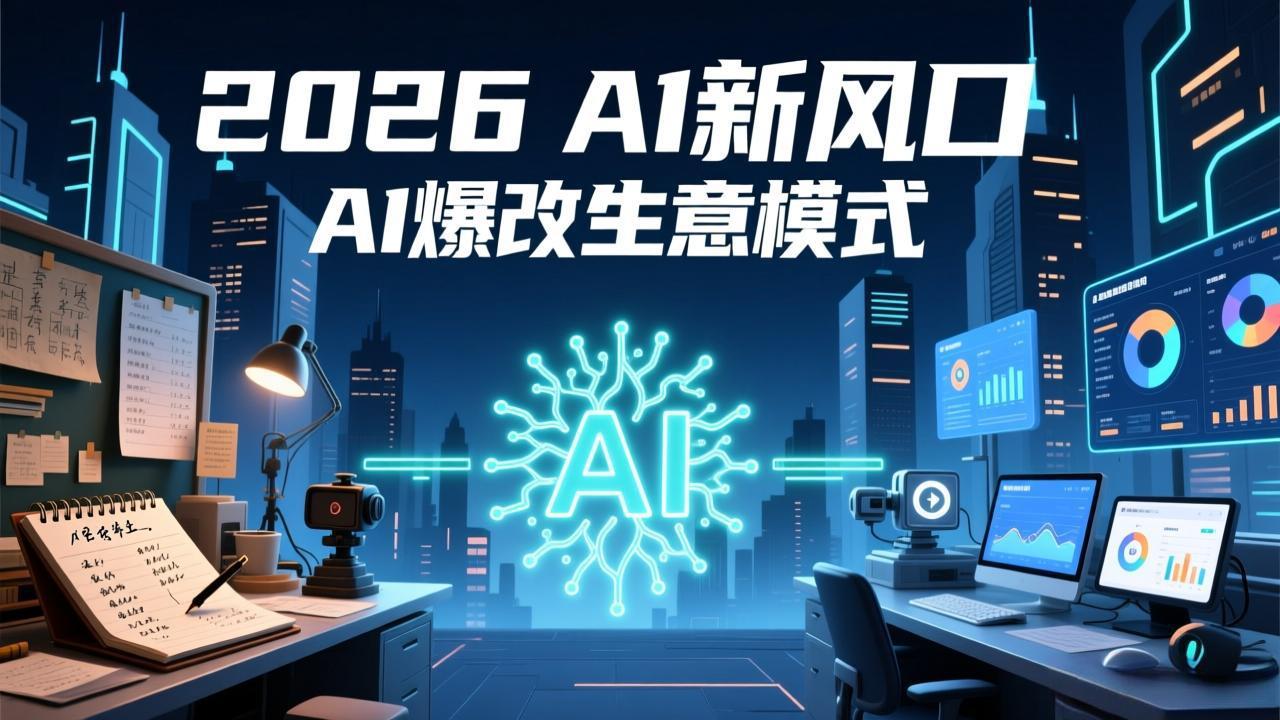 2026年AI创富新风口，用人工智能爆改你的生意模式，从短视频到直播全面降本增效抢占先机-云途创业网