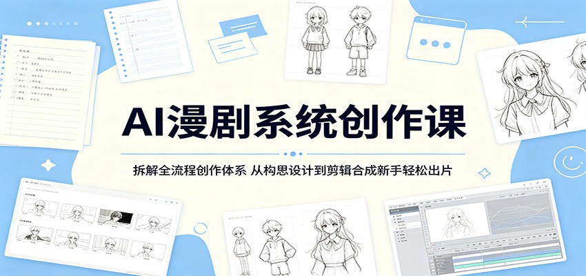 AI漫剧系统创作课：拆解全流程创作体系，从构思设计到剪辑合成新手轻松出片-云途创业网