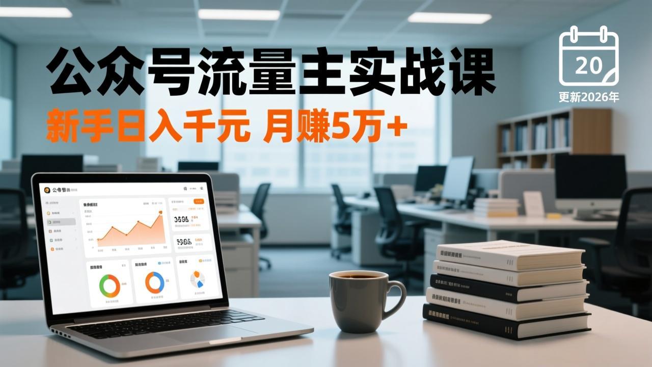 公众号流量主实战课-更新26年3月,爆文写作、流量池运营、多平台分发,新手日入千元月赚5w+-云途创业网