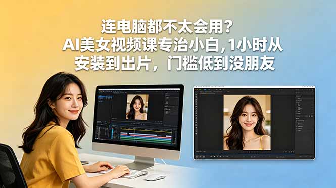 连电脑都不太会用?AI美女视频课专治小白,1小时从安装到出片,门槛低到没朋友-云途创业网