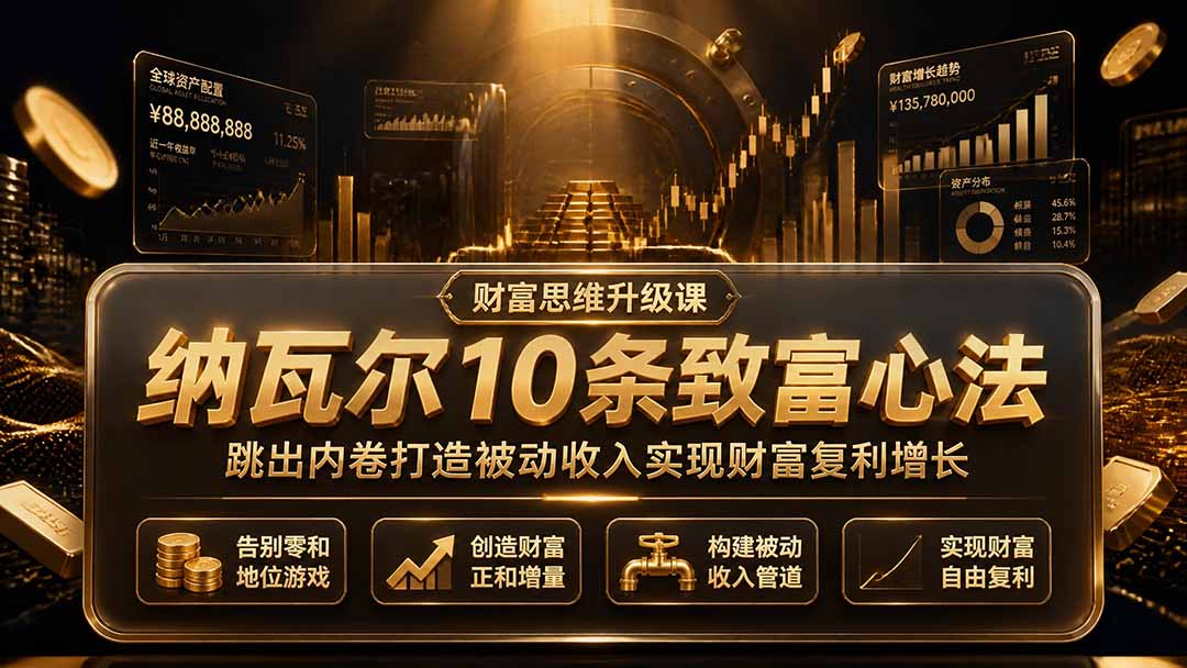 付费文章:纳瓦尔10条致富心法,跳出内卷打造被动收入实现财富复利增长-云途创业网
