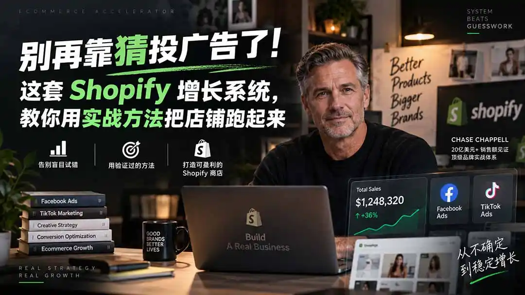别再靠猜投广告了！这套 Shopify 增长系统，教你用实战方法把店铺跑起来【原创双语字幕】-云途创业网