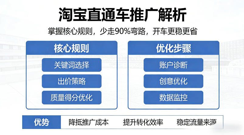 淘宝直通车推广解析,掌握核心规则,少走90%弯路,开车更稳更省-云途创业网