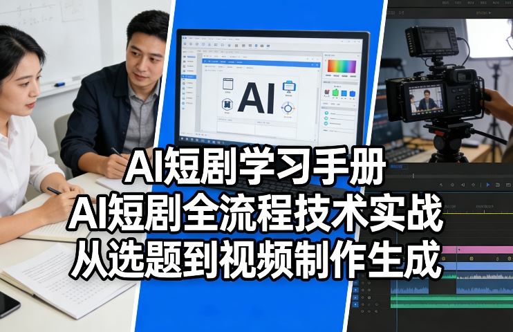 AI短剧学习手册,AI短剧全流程技术实战,从选题到视频制作生成-云途创业网