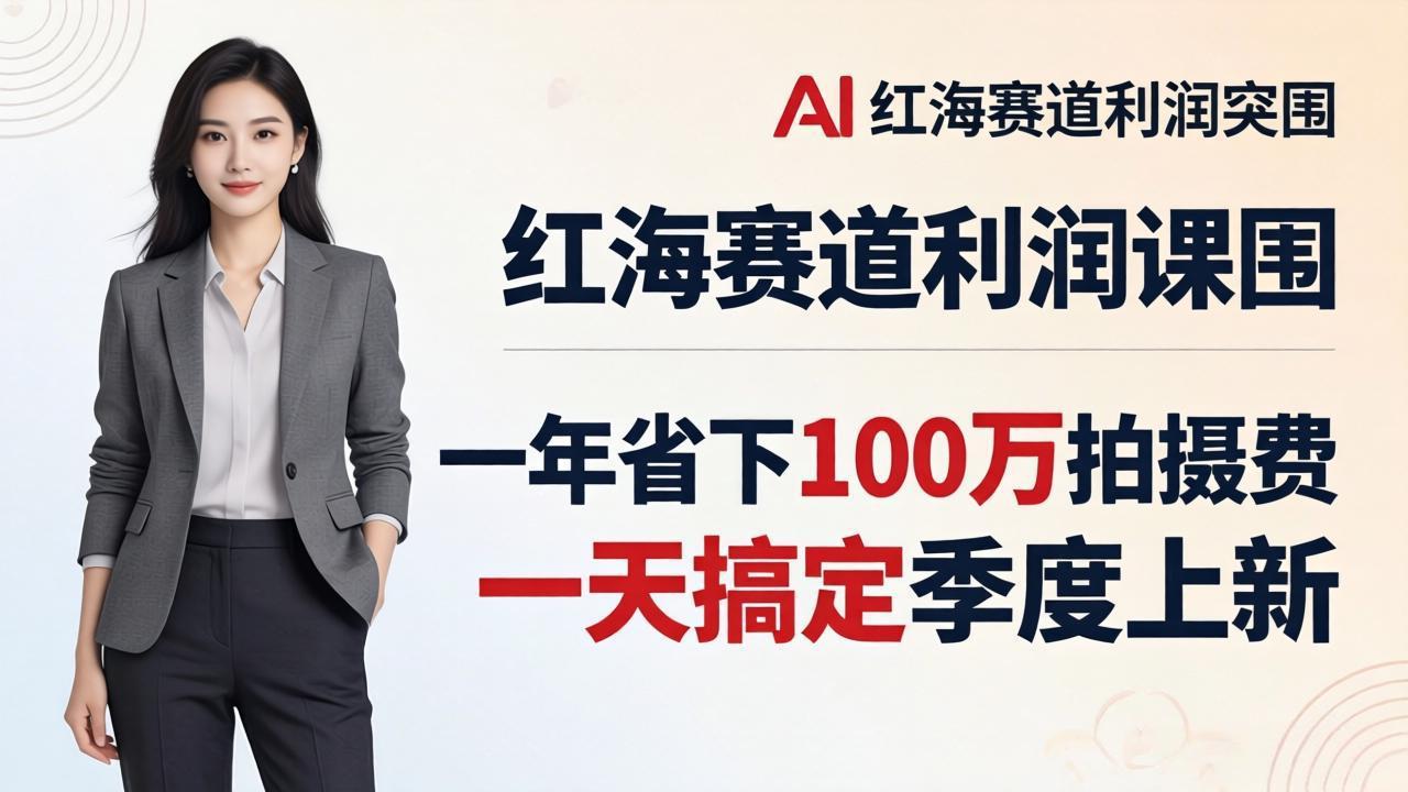 服装老板AI模特图课:一年省下100万拍摄费,一天搞定季度上新,红海赛道利润突围-云途创业网