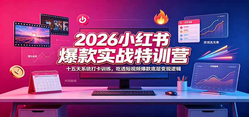 2026小红书爆款实战特训营:十五天系统打卡训练,吃透短视频爆款底层变现逻辑-云途创业网