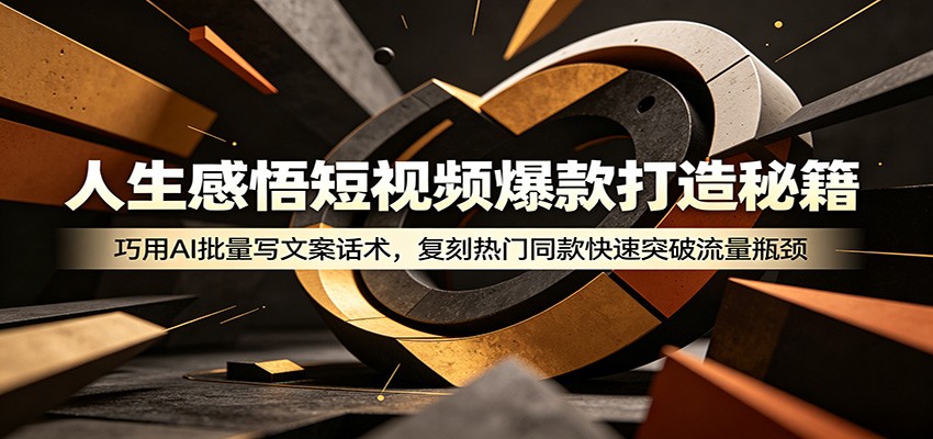人生感悟短视频爆款打造秘籍：巧用A 批量写文案话术，复刻热门同款快速突破流量瓶颈-云途创业网