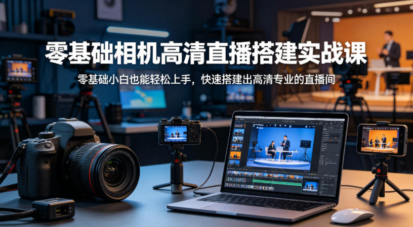 零基础相机高清直播间搭建实战课,小白也能轻松上手,快速搭建出高清专业的直播间-云途创业网