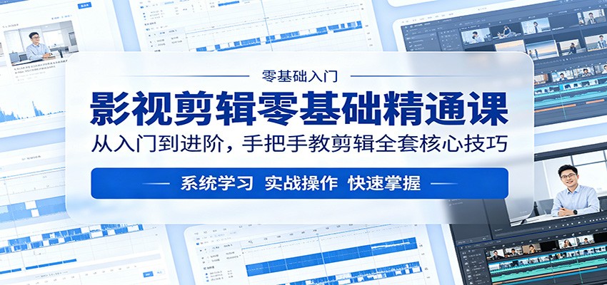 影视剪辑零基础精通课：从入门到进阶，手把手教剪辑全套核心技巧-云途创业网