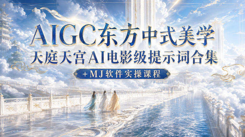 AIGC东方中式美学天庭天宫AI电影级提示词合集+MJ软件实操课程-云途创业网