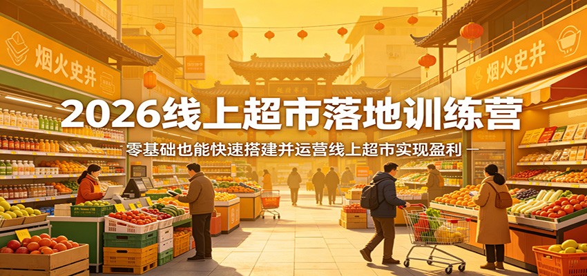 2026线上超市落地训练营,零基础也能快速搭建并运营线上超市实现盈利-云途创业网