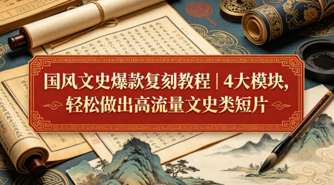 国风文史爆款复刻教程｜4大模块，轻松做出高流量文史类短片-云途创业网