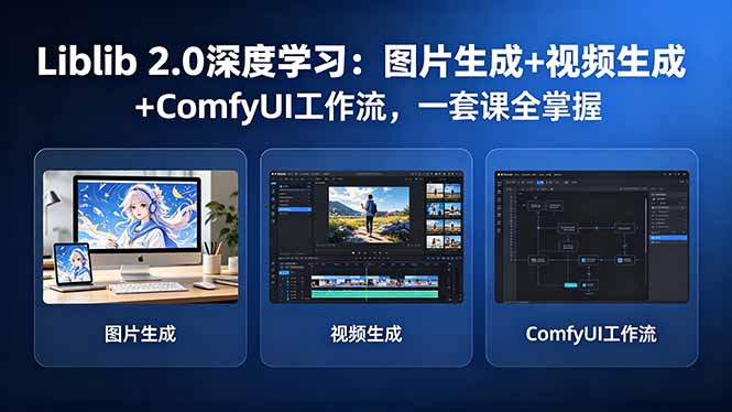 Liblib 2.0深度学习:图片生成+视频生成+ComfyUI工作流,一套课全掌握-云途创业网