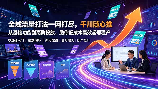 全域流量打法一网打尽,千川随心推从基础功能到高阶投放,助你低成本高效起号稳产-云途创业网