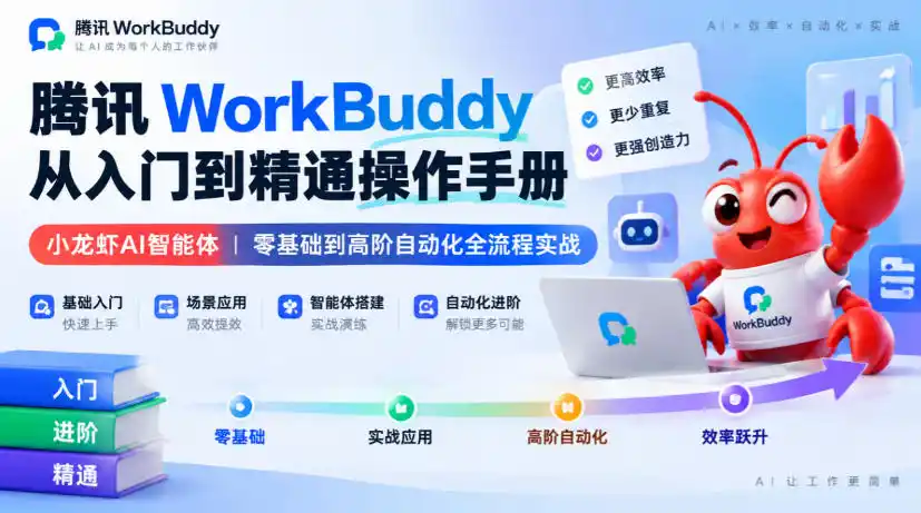 腾讯WorkBuddy从入门到精通操作手册｜小龙虾AI智能体，零基础到高阶自动化全流程实战【文档】-云途创业网