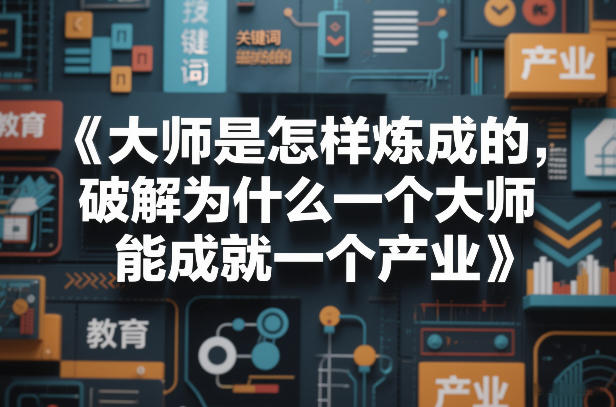 大师是怎样炼成的，破解为什么一个大师，能成就一个产业【电子书】-云途创业网