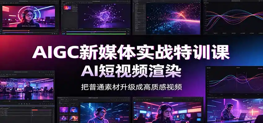AIGC新媒体实战特训课：工具入门实操，AI短视频渲染，数字人商业视频制作-云途创业网