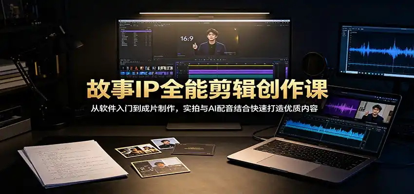 故事IP全能剪辑创作课：从软件入门到成片制作，实拍与AI配音结合快速打造优质内容-云途创业网