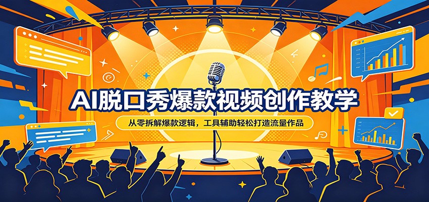 AI脱口秀爆款视频创作教学：从零拆解爆款逻辑，工具辅助轻松打造流量作品-云途创业网