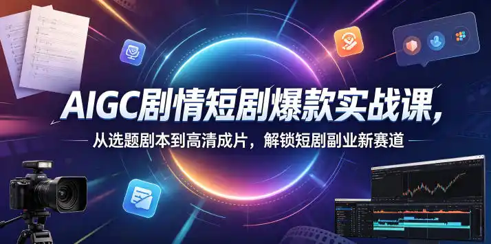 AIGC剧情短剧爆款实战课,从选题剧本到高清成片,解锁短剧副业新赛道(更新0906)-云途创业网